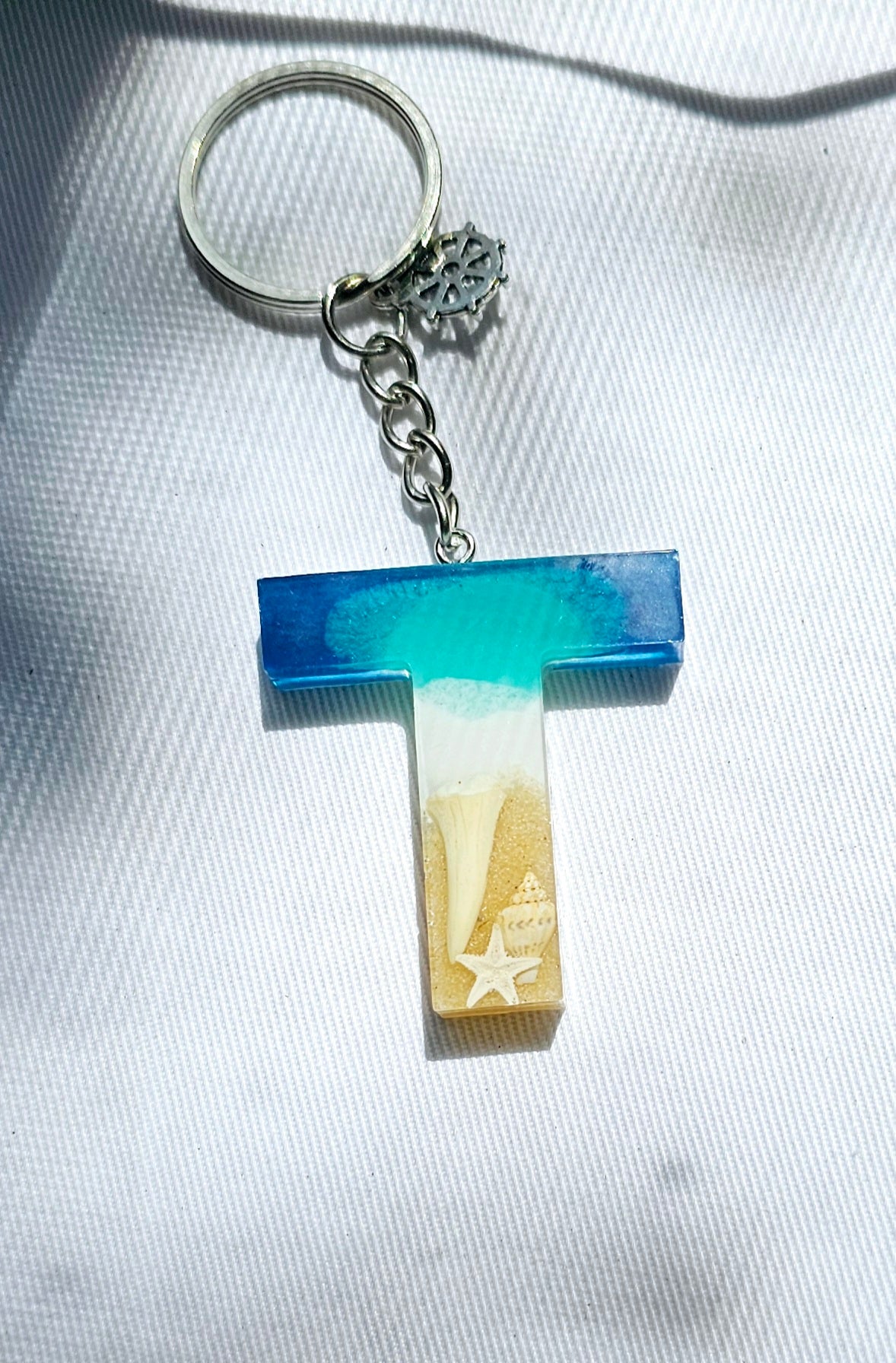 Beach  Letter Keychain