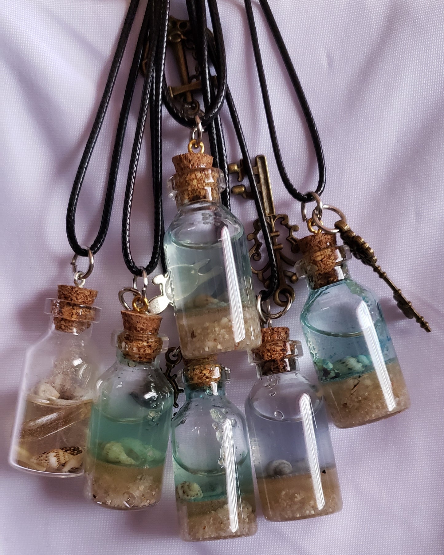 Ocean scenery bottle necklace