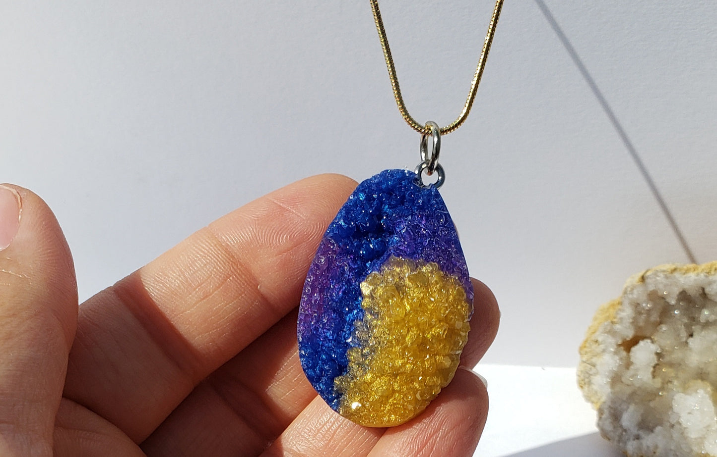Druzy crystal necklace