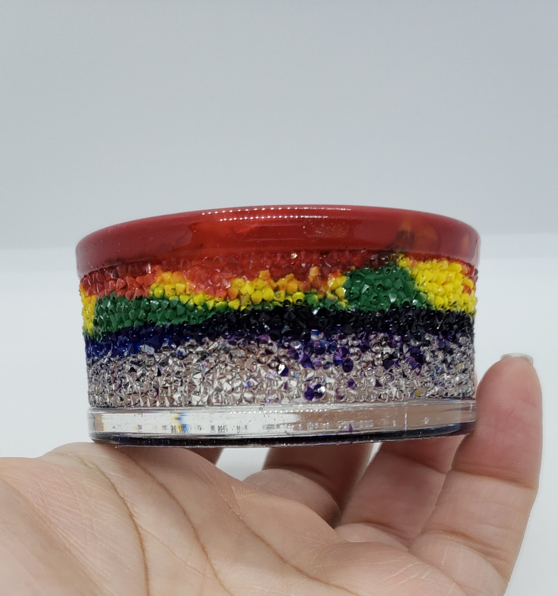 Rainbow tea light candle holers