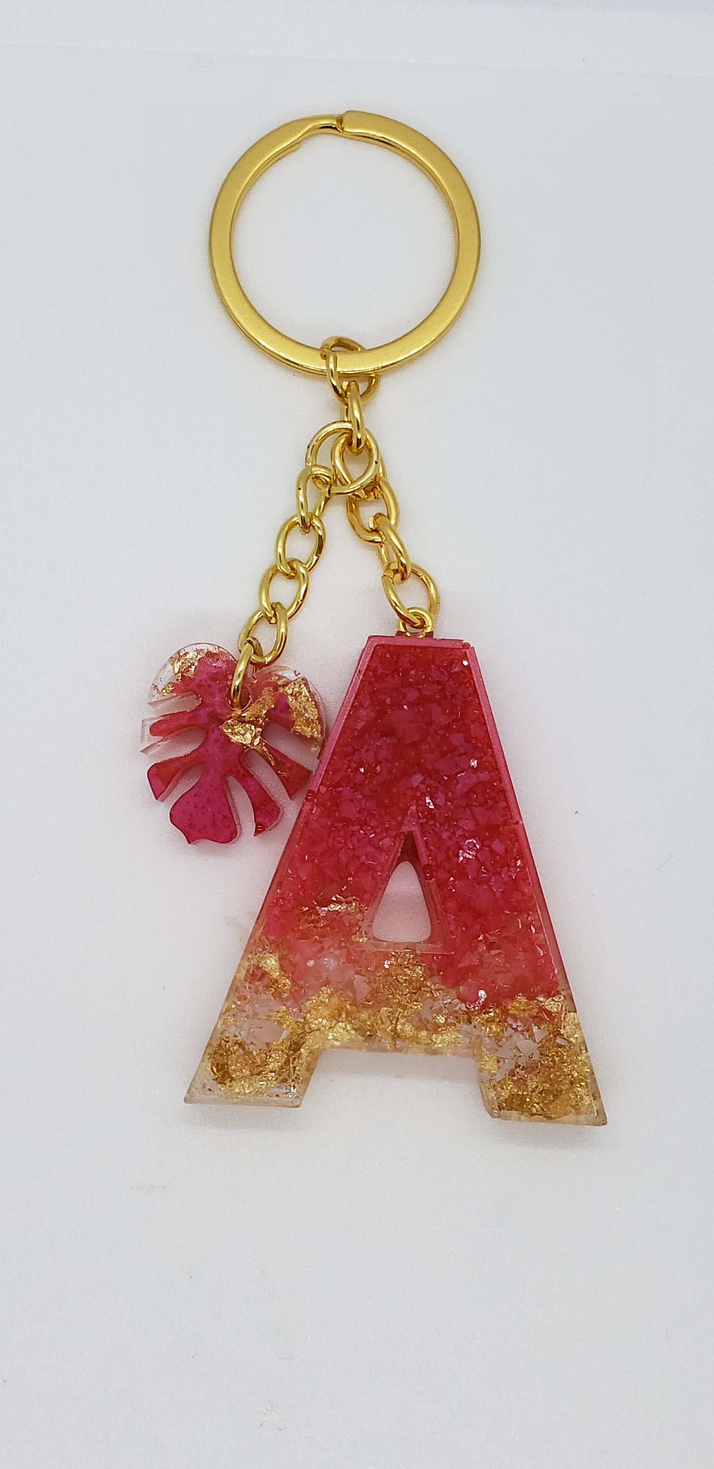 Druzy keychain Letter/ crystal letter keychain/ resin Keychain