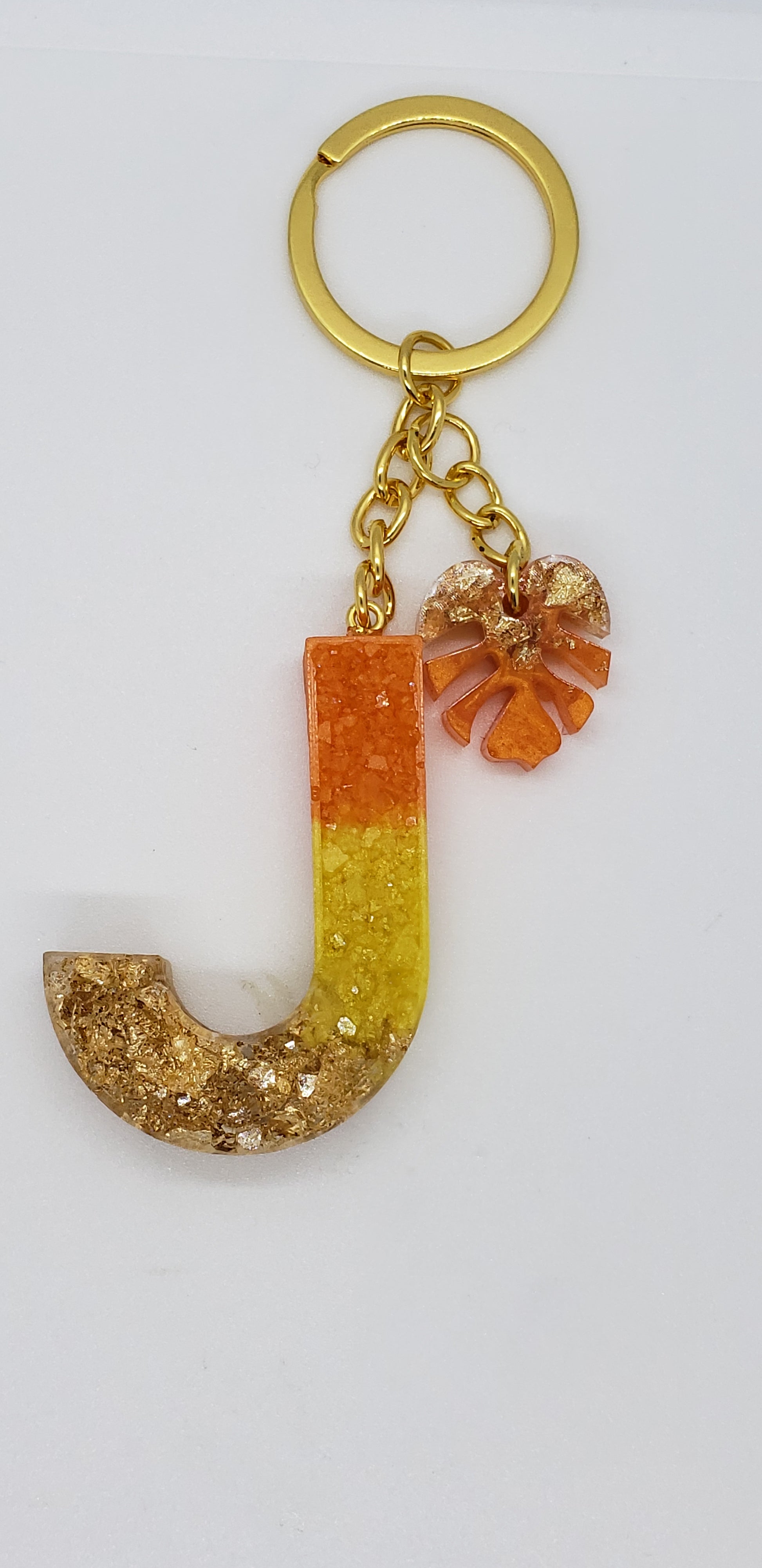 druzy letter keychain