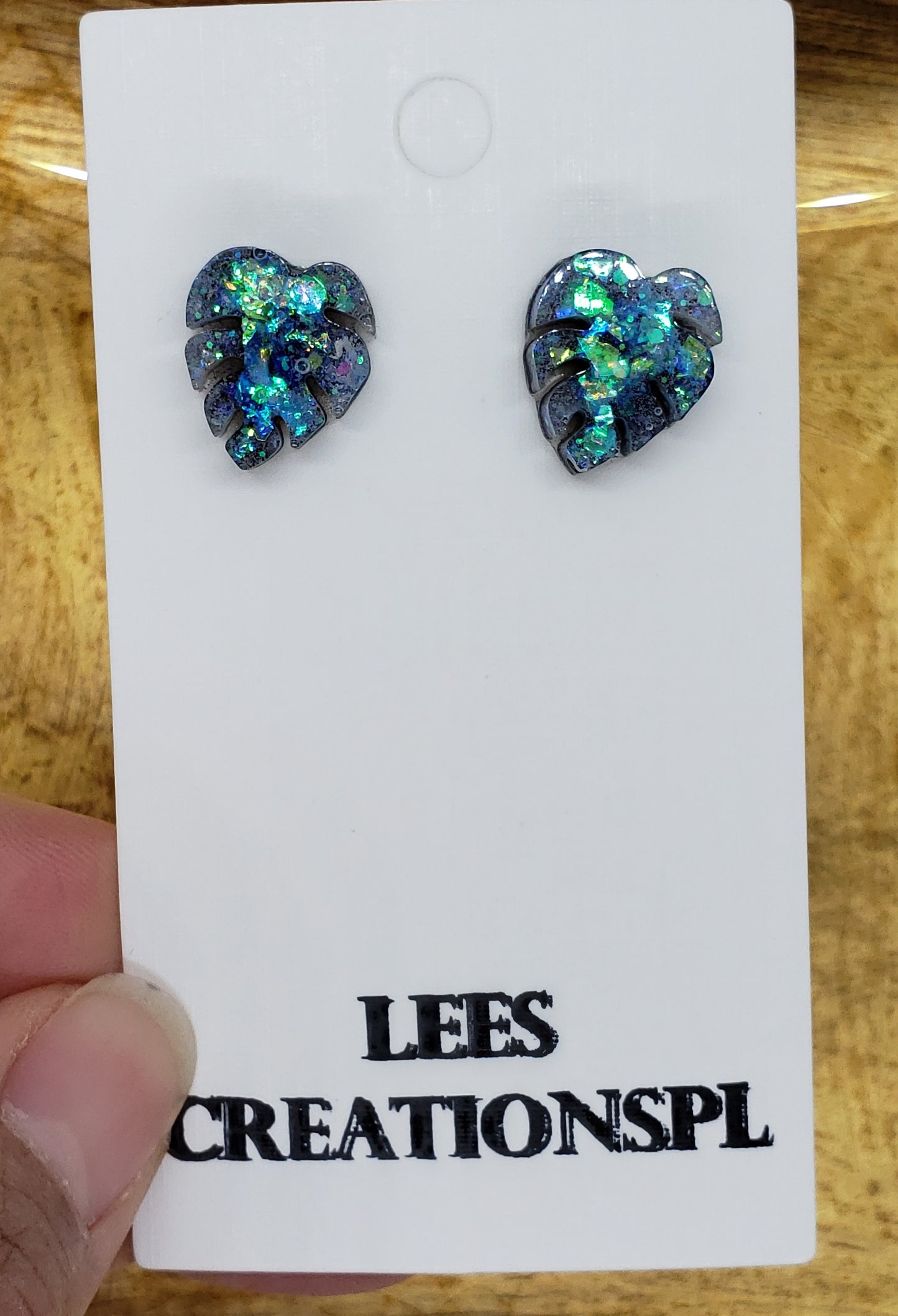 monstera earrings
