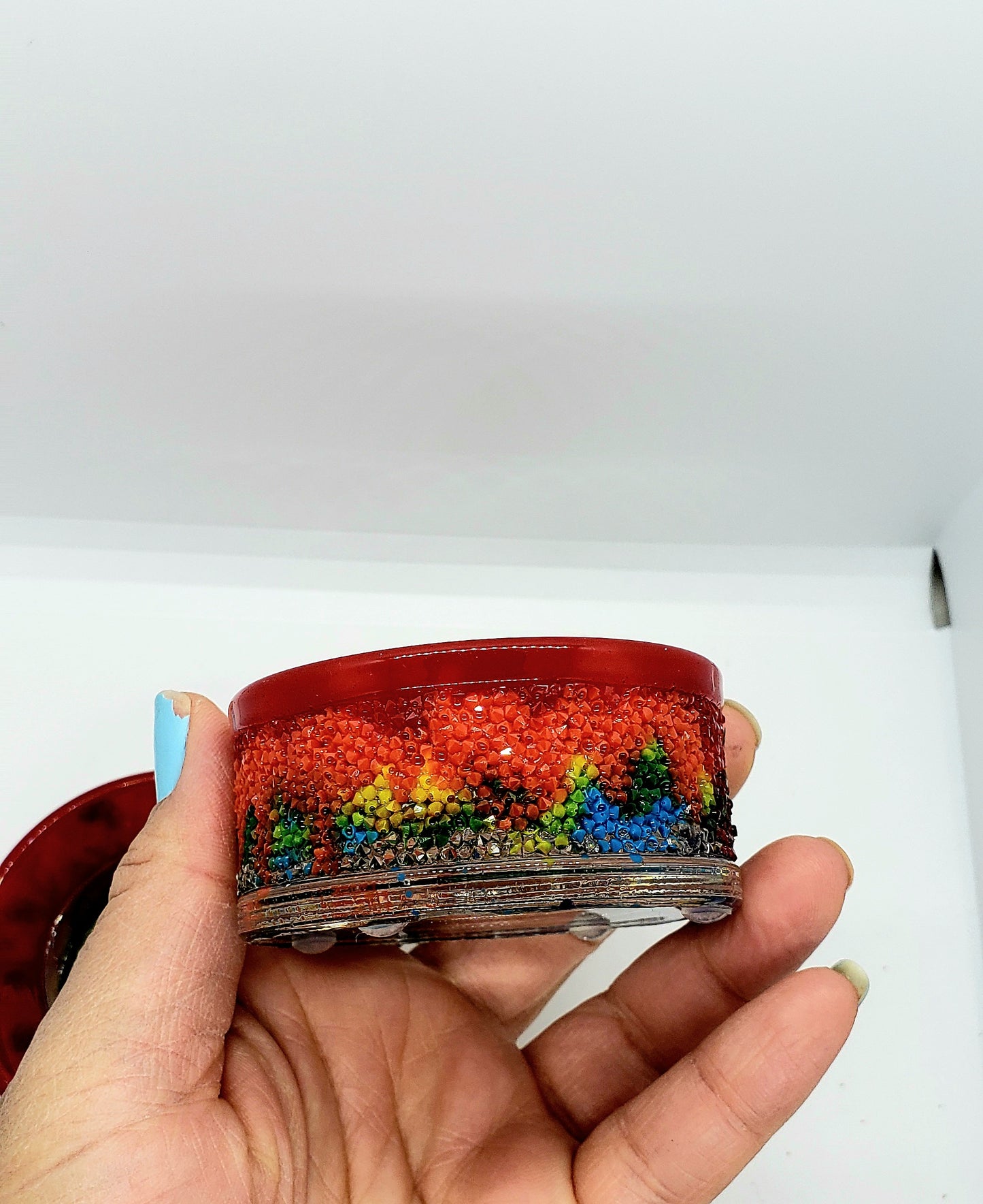 Rainbow tea light candle holder