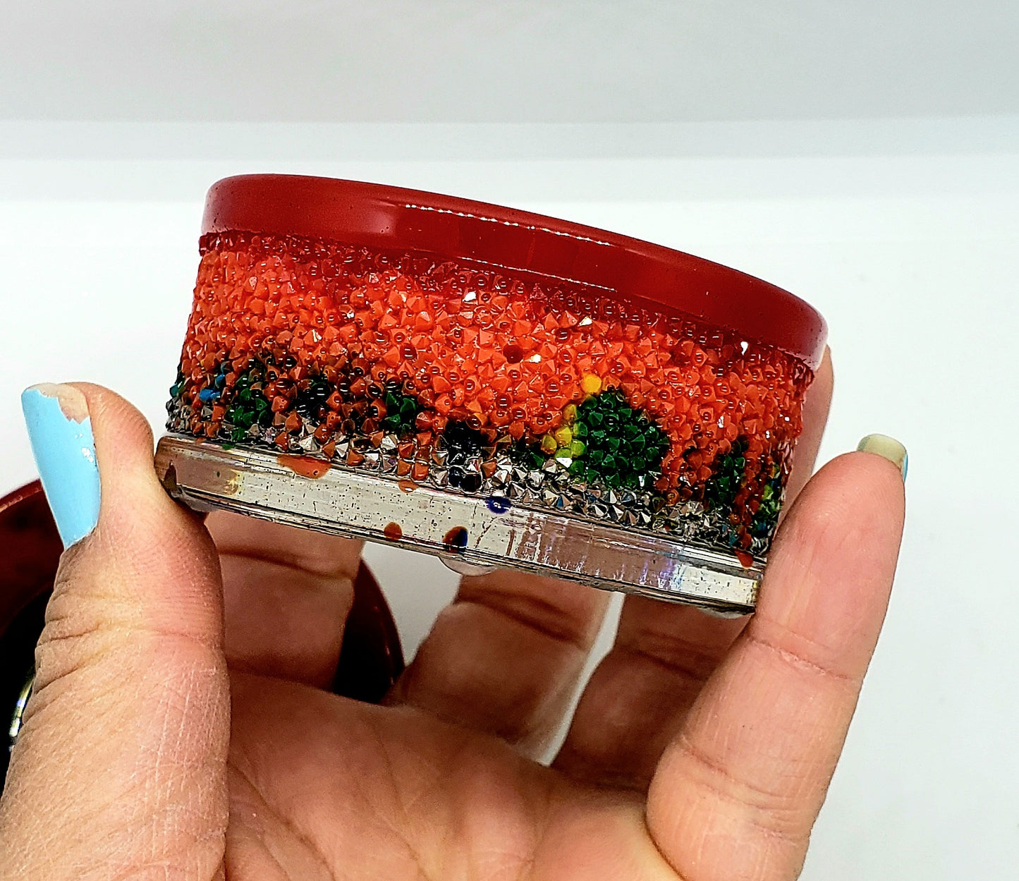 Rainbow tea light candle holder