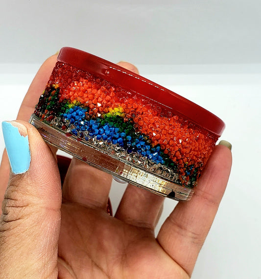 Rainbow tea light candle holder