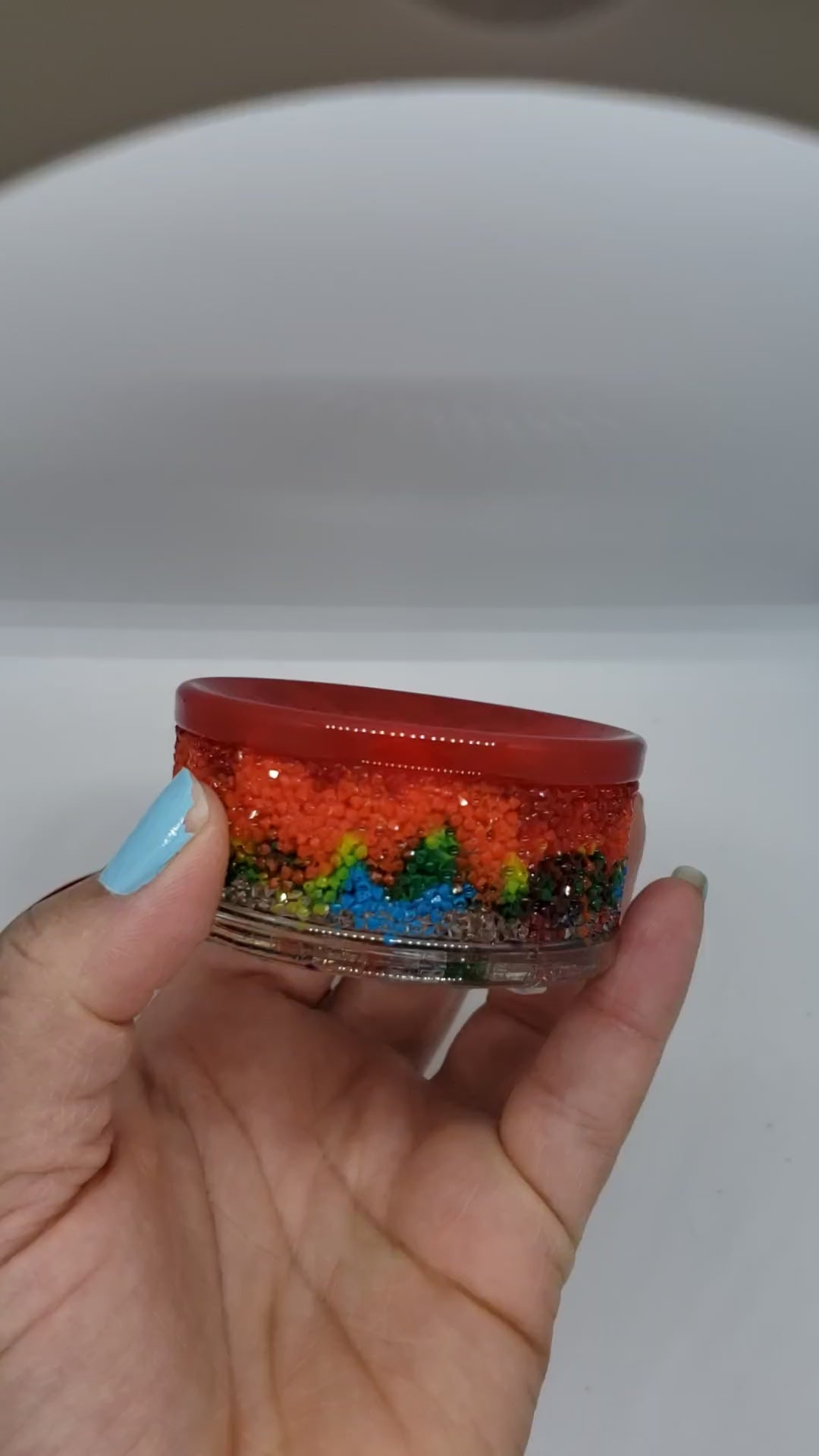Rainbow tea light candle holders