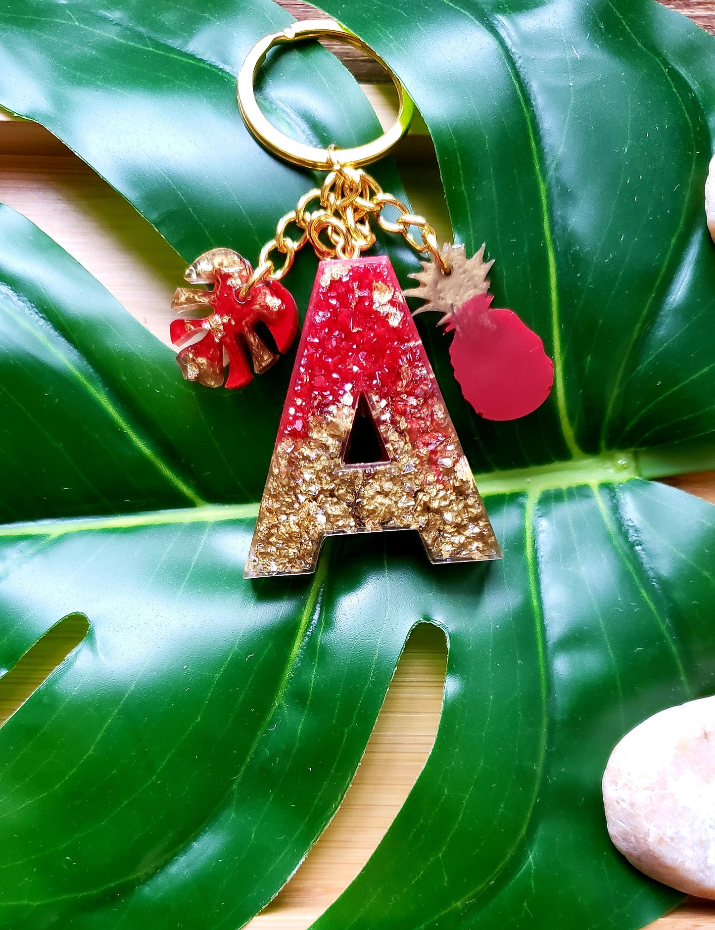 Druzy keychain Letter/ crystal letter keychain/ resin Keychain