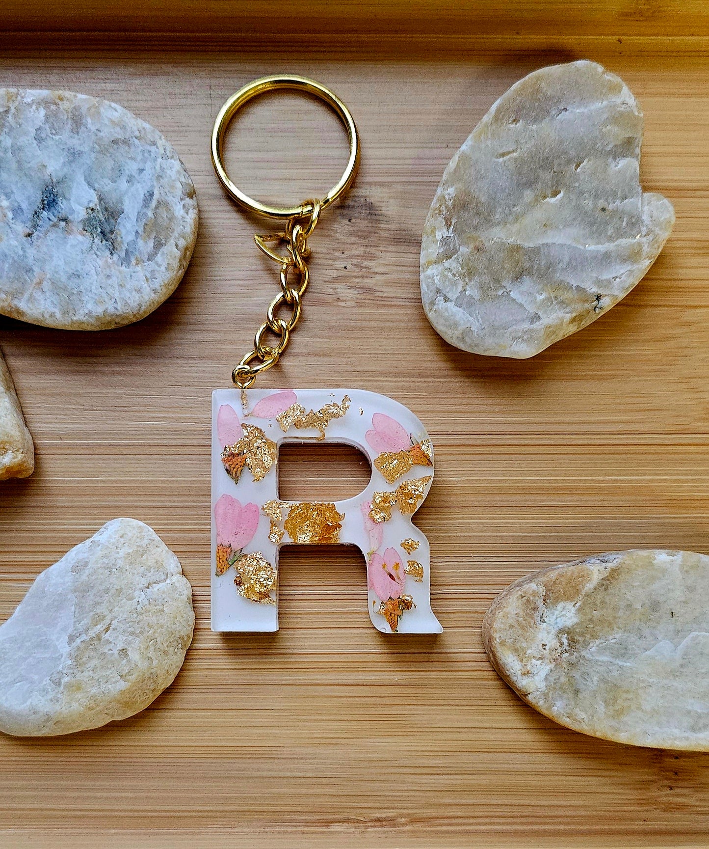 Floral Letter Keychains/ Flower keychains