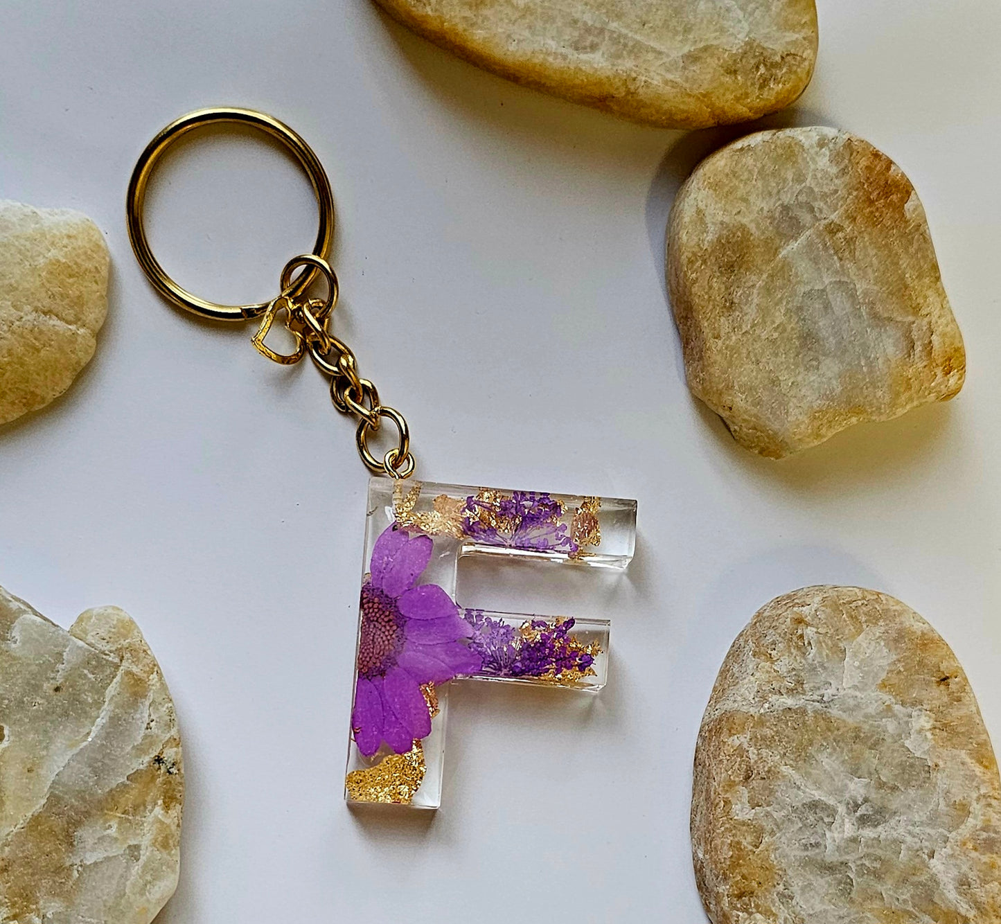 Floral Letter Keychains