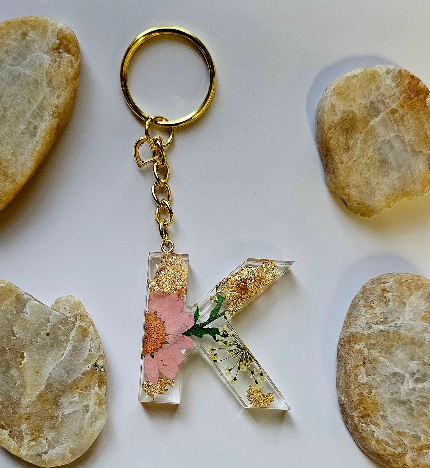 Floral Letter Keychains