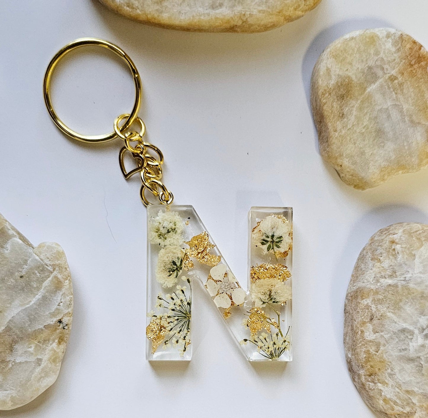 Floral Letter Keychains/ Flower keychains