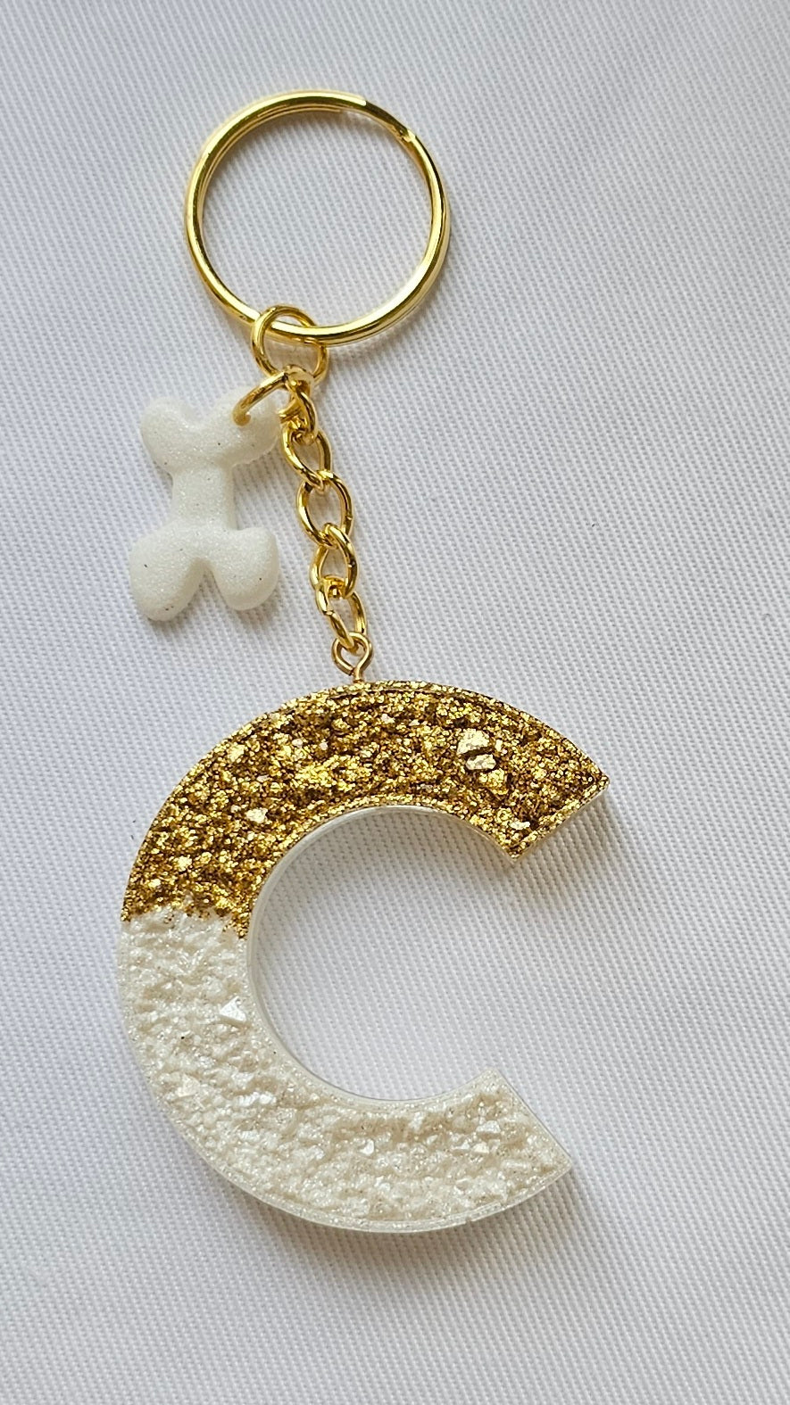 Druzy keychain Letter/ crystal letter keychain/ resin Keychain