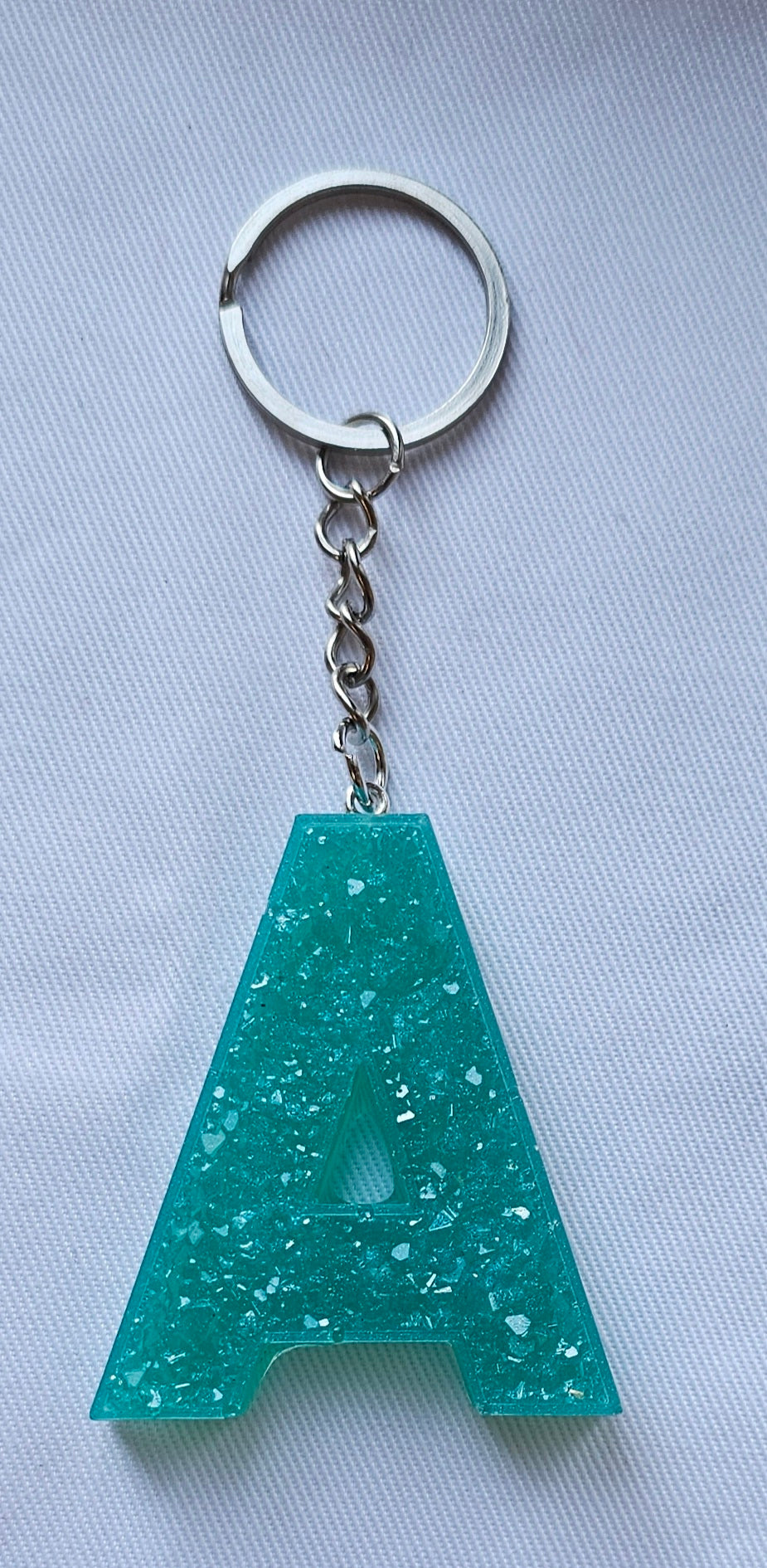 Druzy keychain Letter/ crystal letter keychain/ resin Keychain