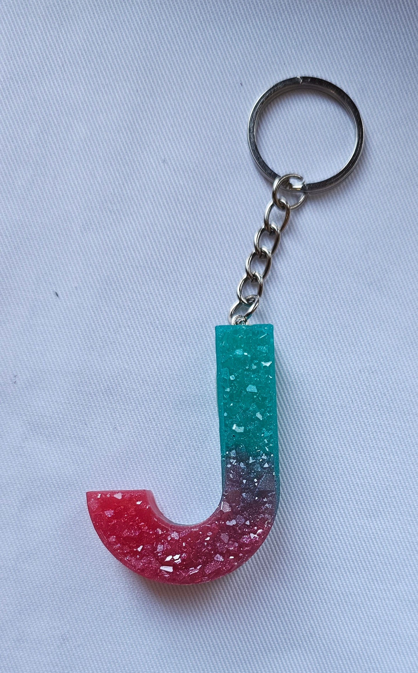 Druzy keychain Letter/ crystal letter keychain/ resin Keychain