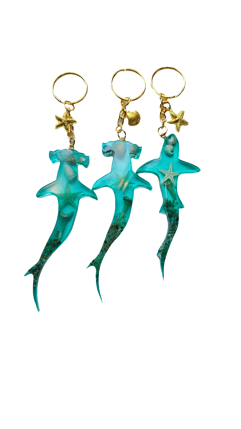 Resin Shark keychain/ with ocean theme beach gift