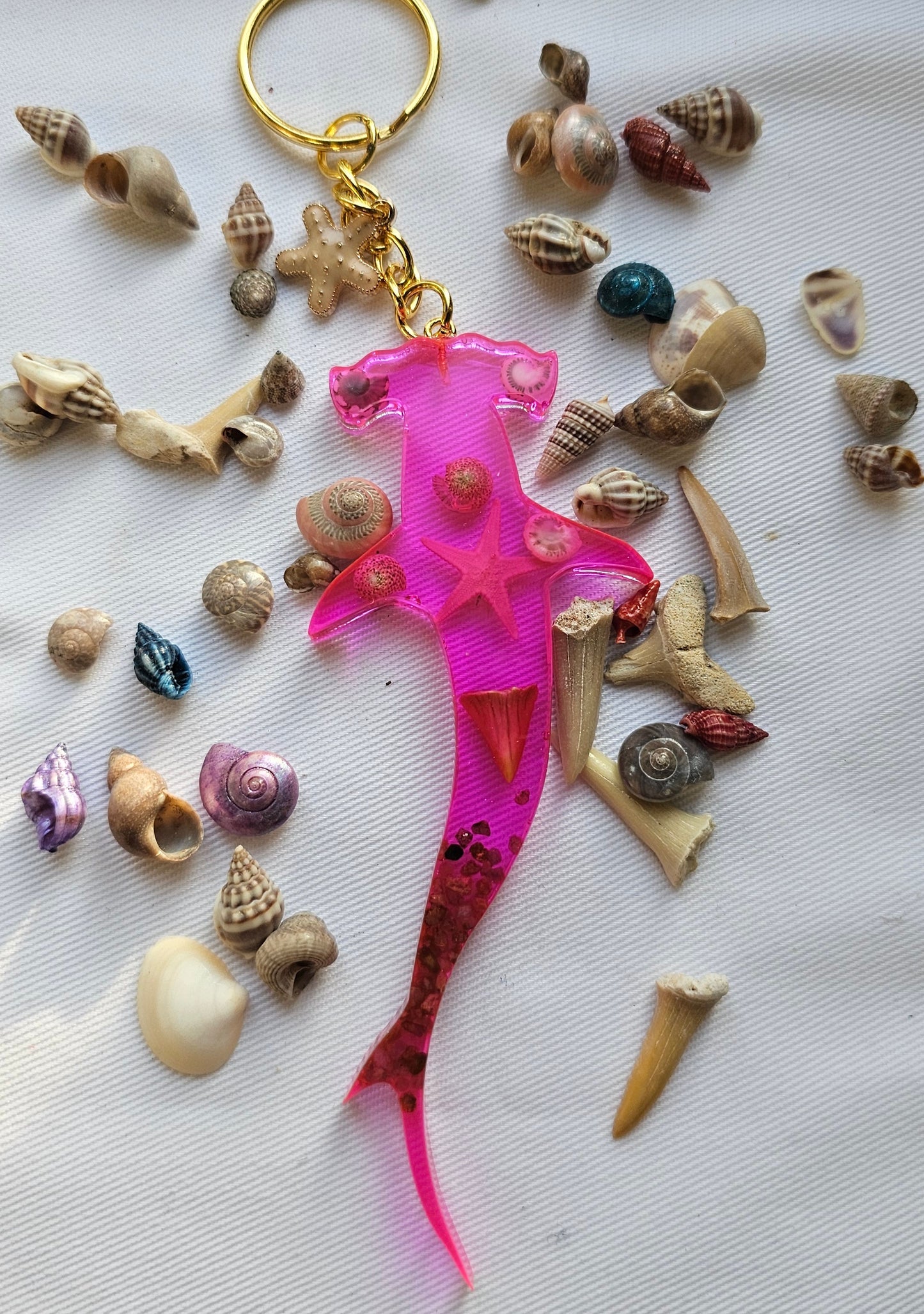 Resin Shark keychain/ with ocean theme beach gift