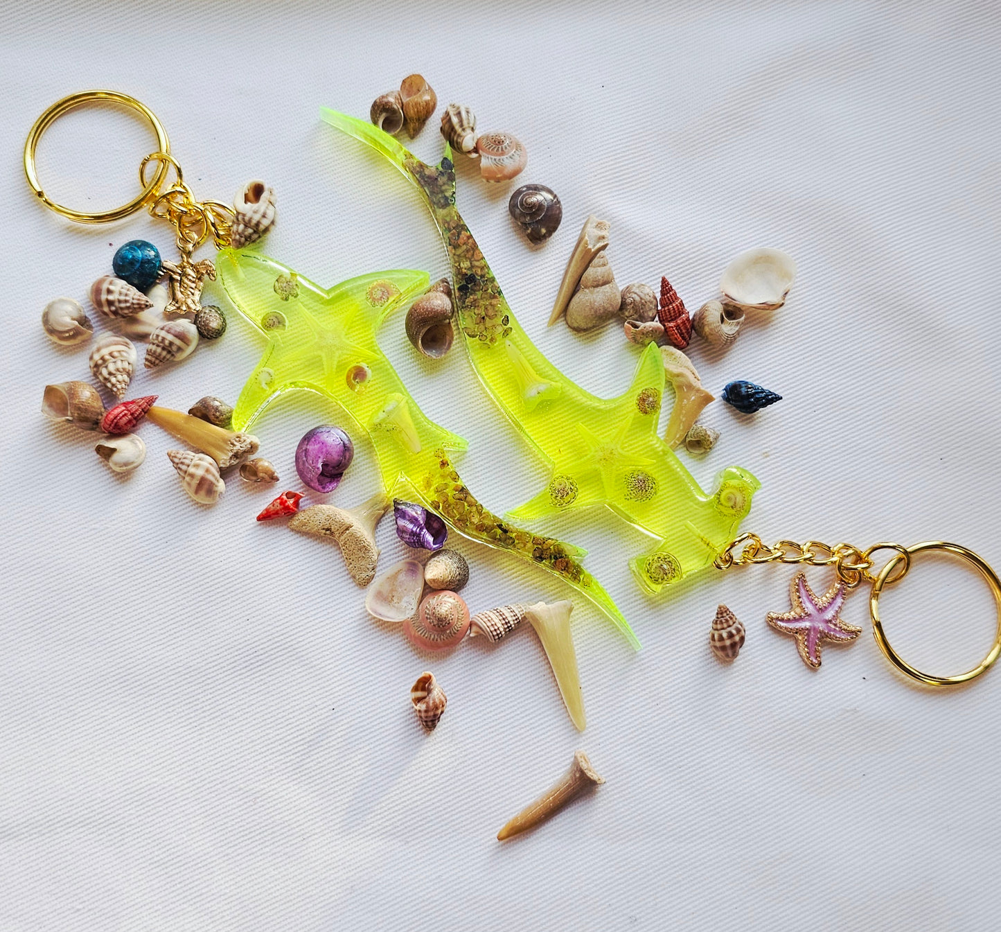 Resin Shark keychain/ with ocean theme beach gift