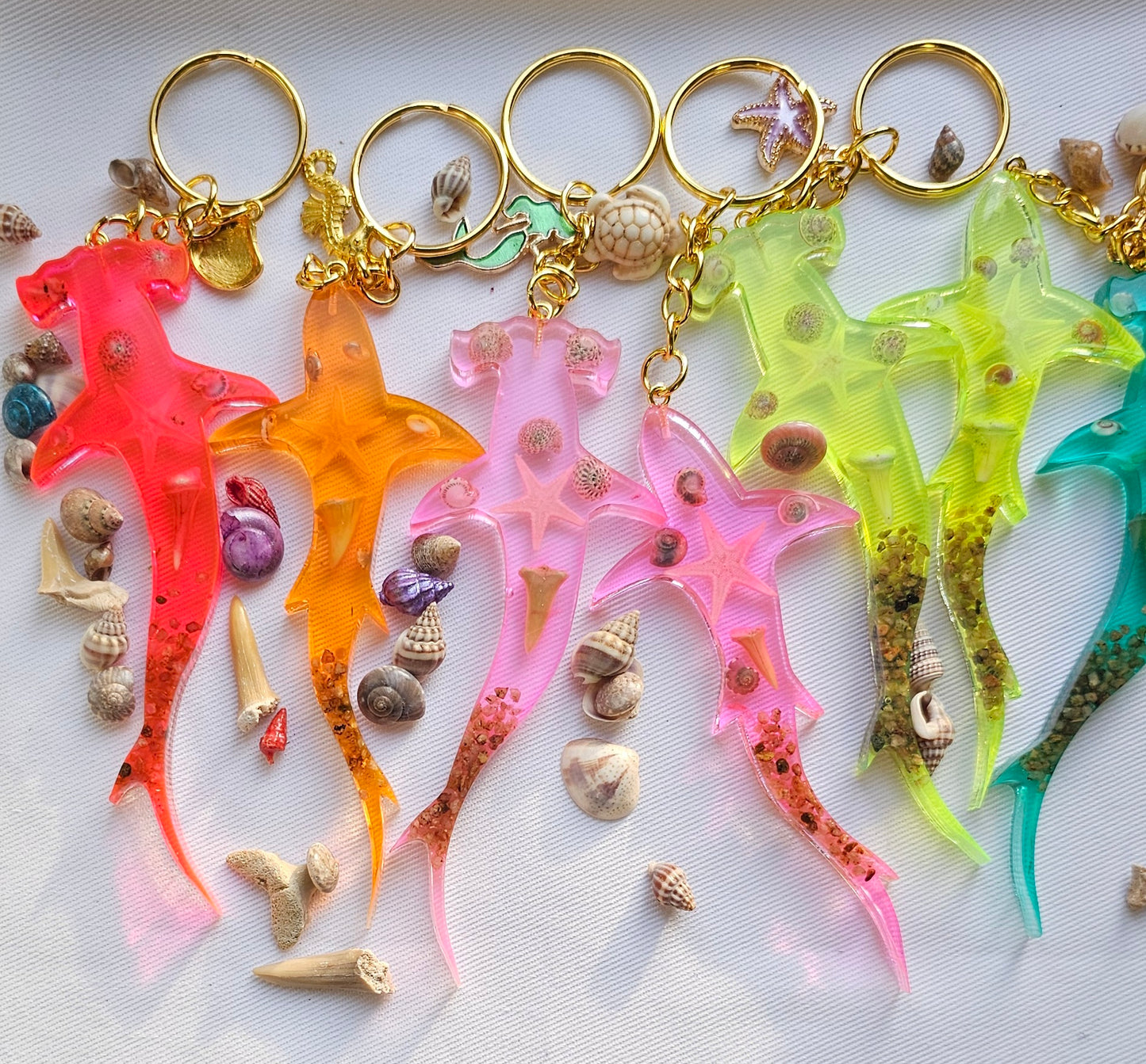 Resin Shark keychain/ with ocean theme beach gift
