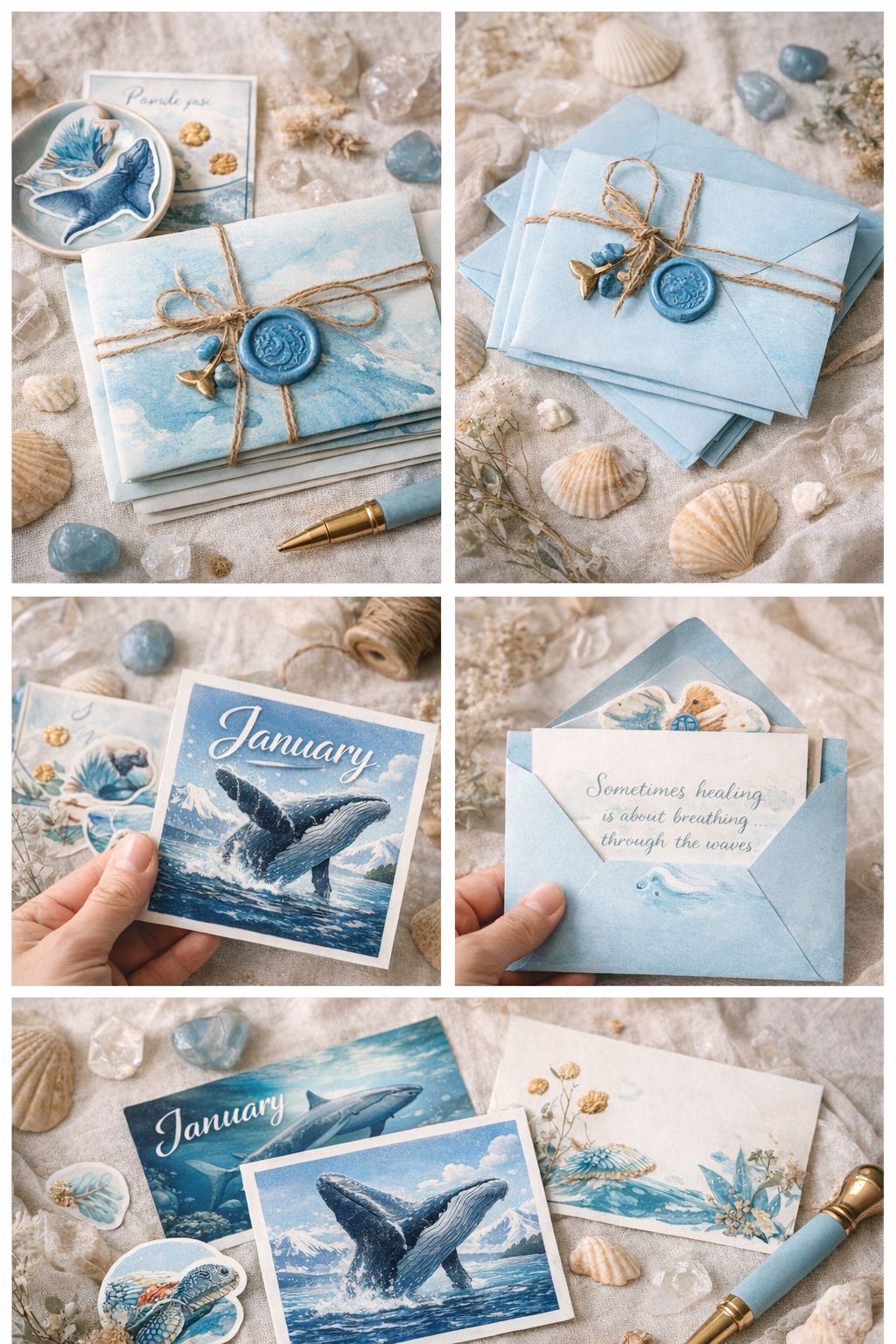 London's Wave, Mail Snail mail club, Monthly art mail club, bookmark, envelope