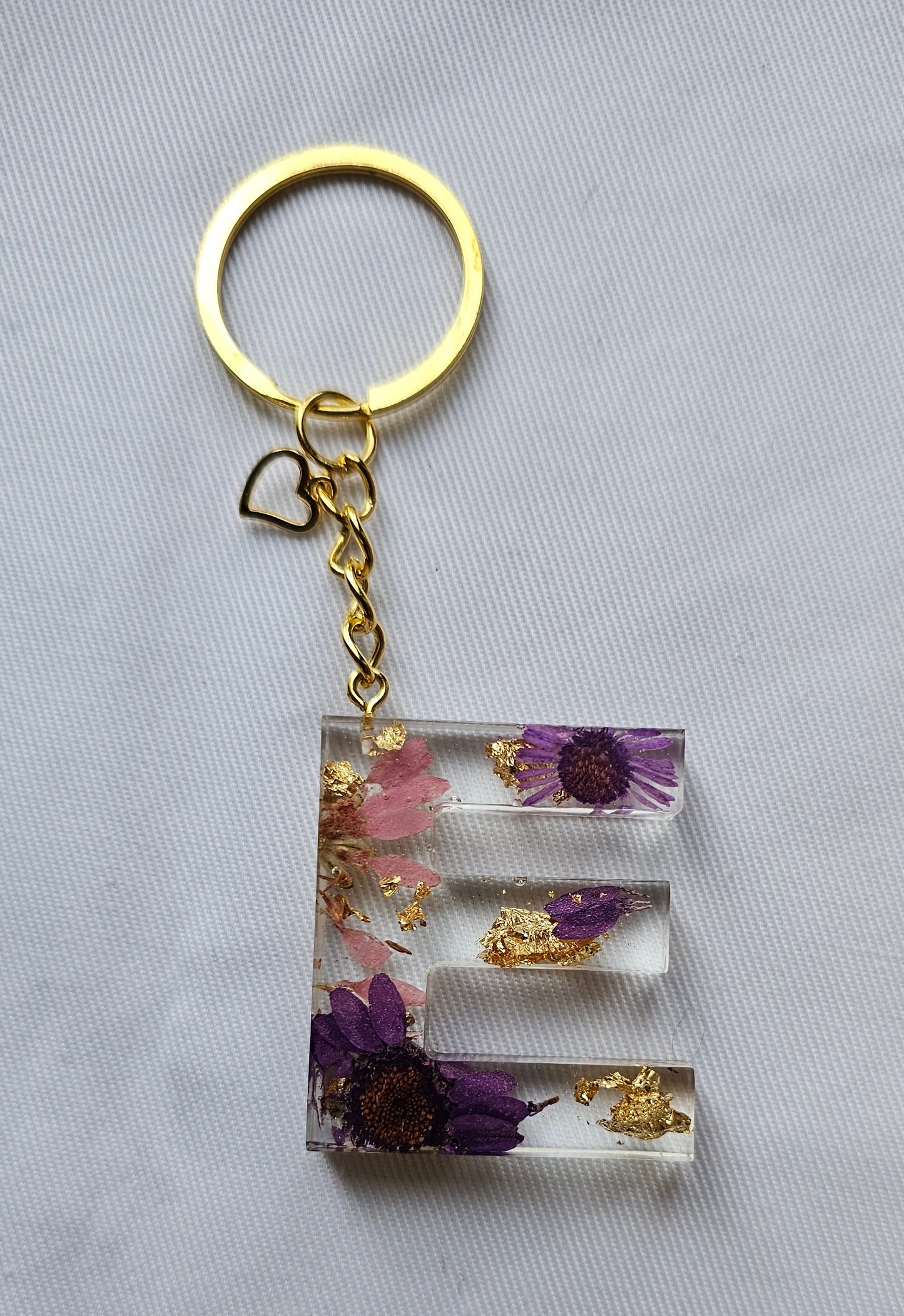 Floral Letter Keychains/ Flower keychains