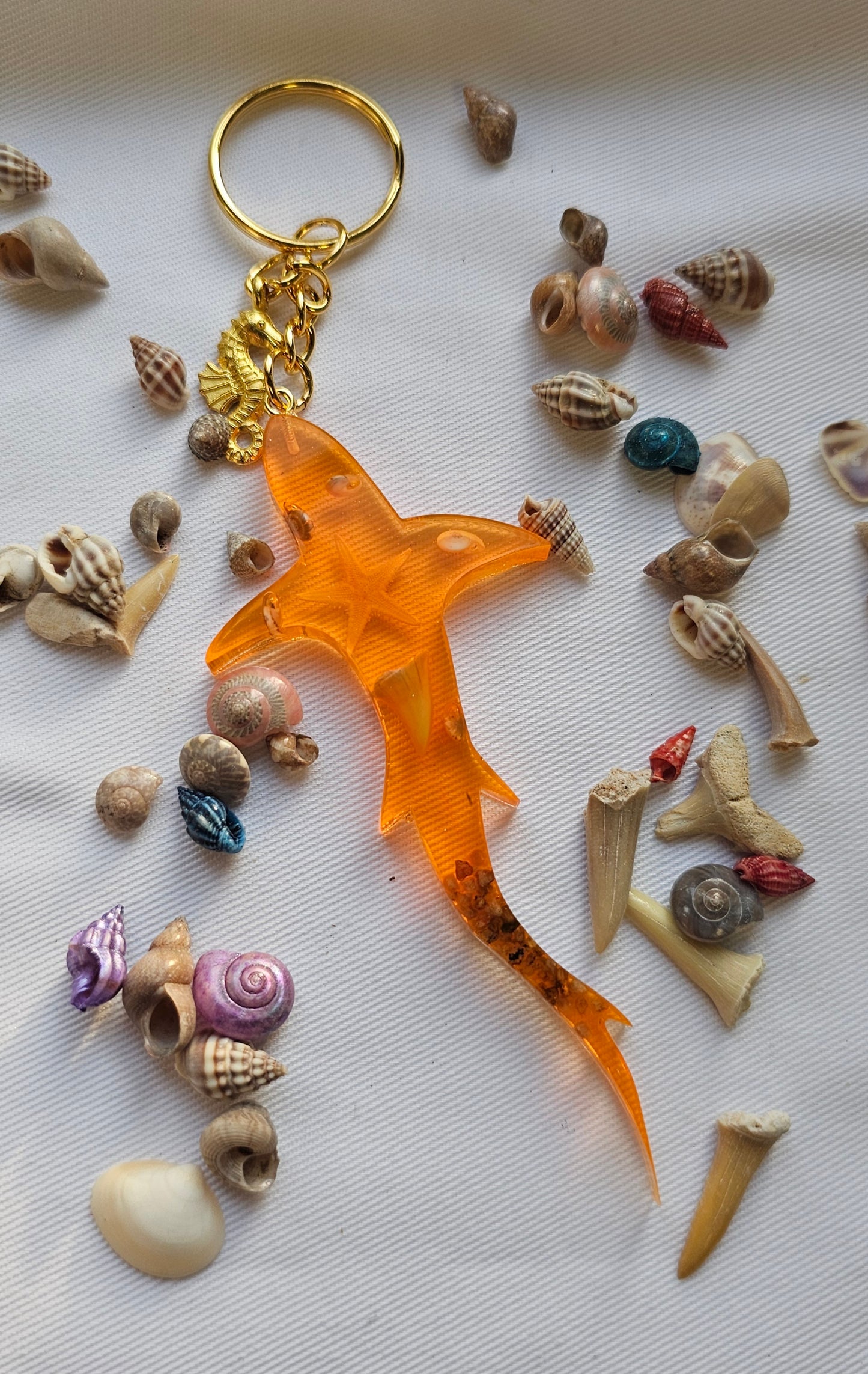 Resin Shark keychain/ with ocean theme beach gift