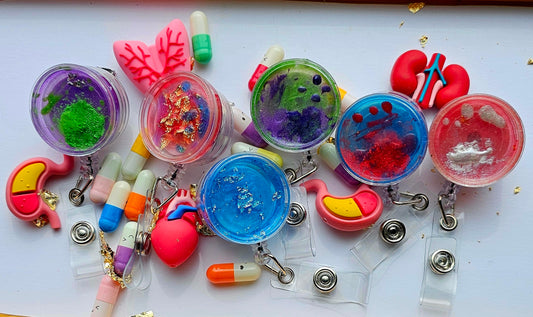 Petri dish badge reel