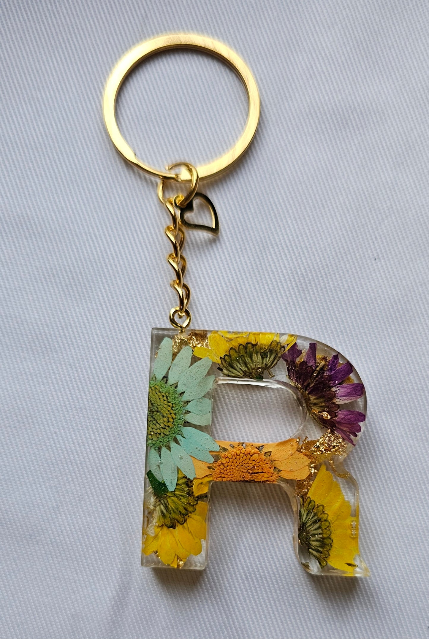 Floral Letter Keychains/ Flower keychains