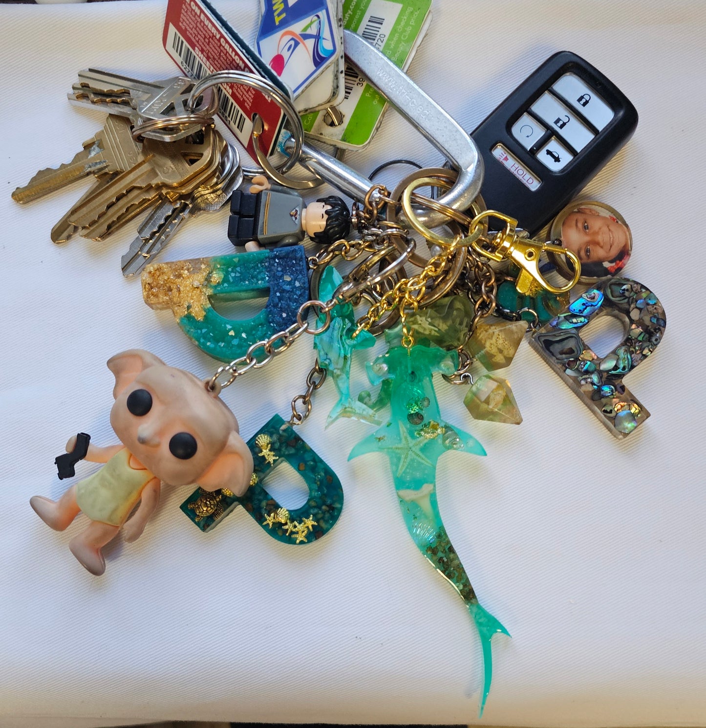 Resin Shark keychain/ with ocean theme beach gift