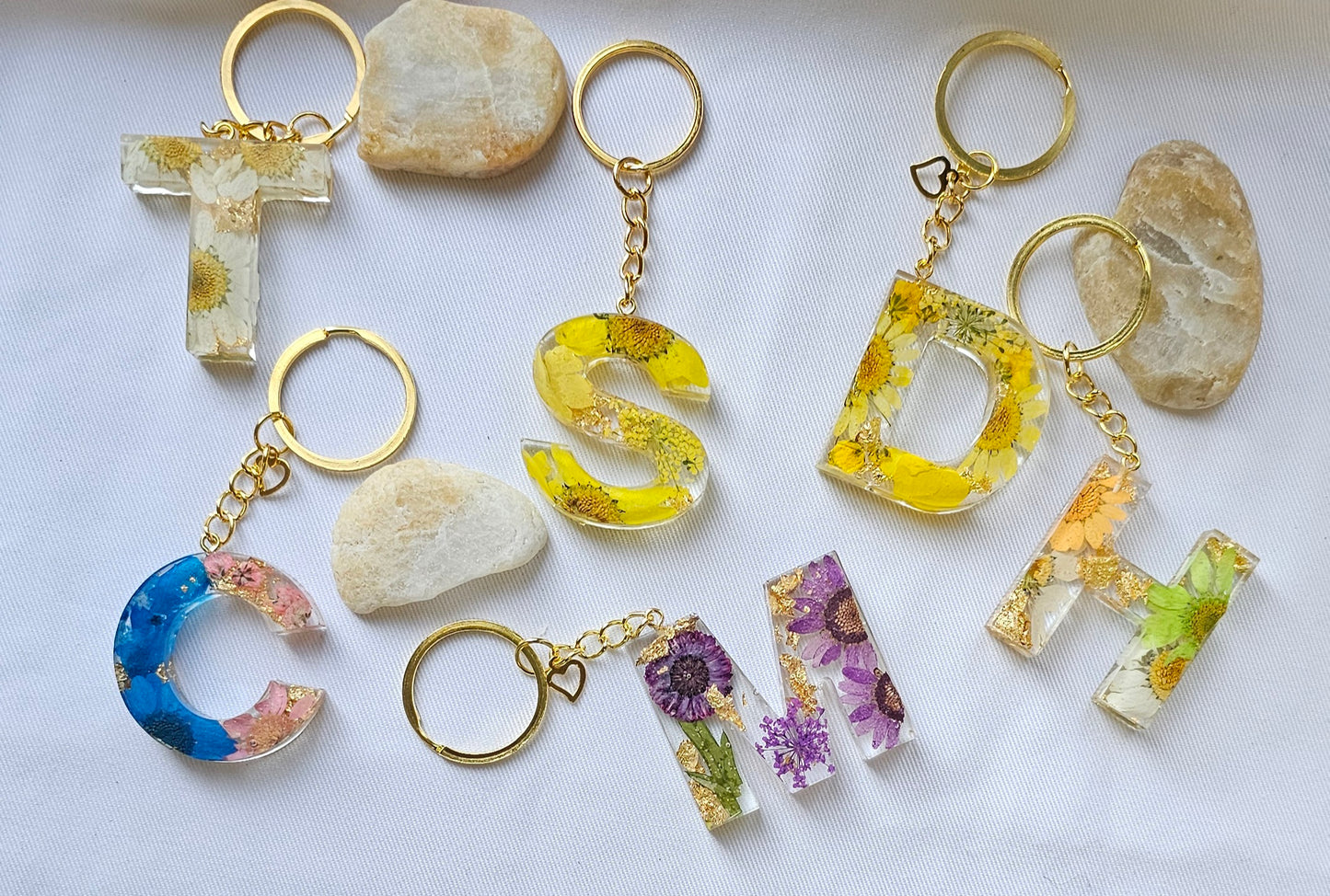 Floral Letter Keychains