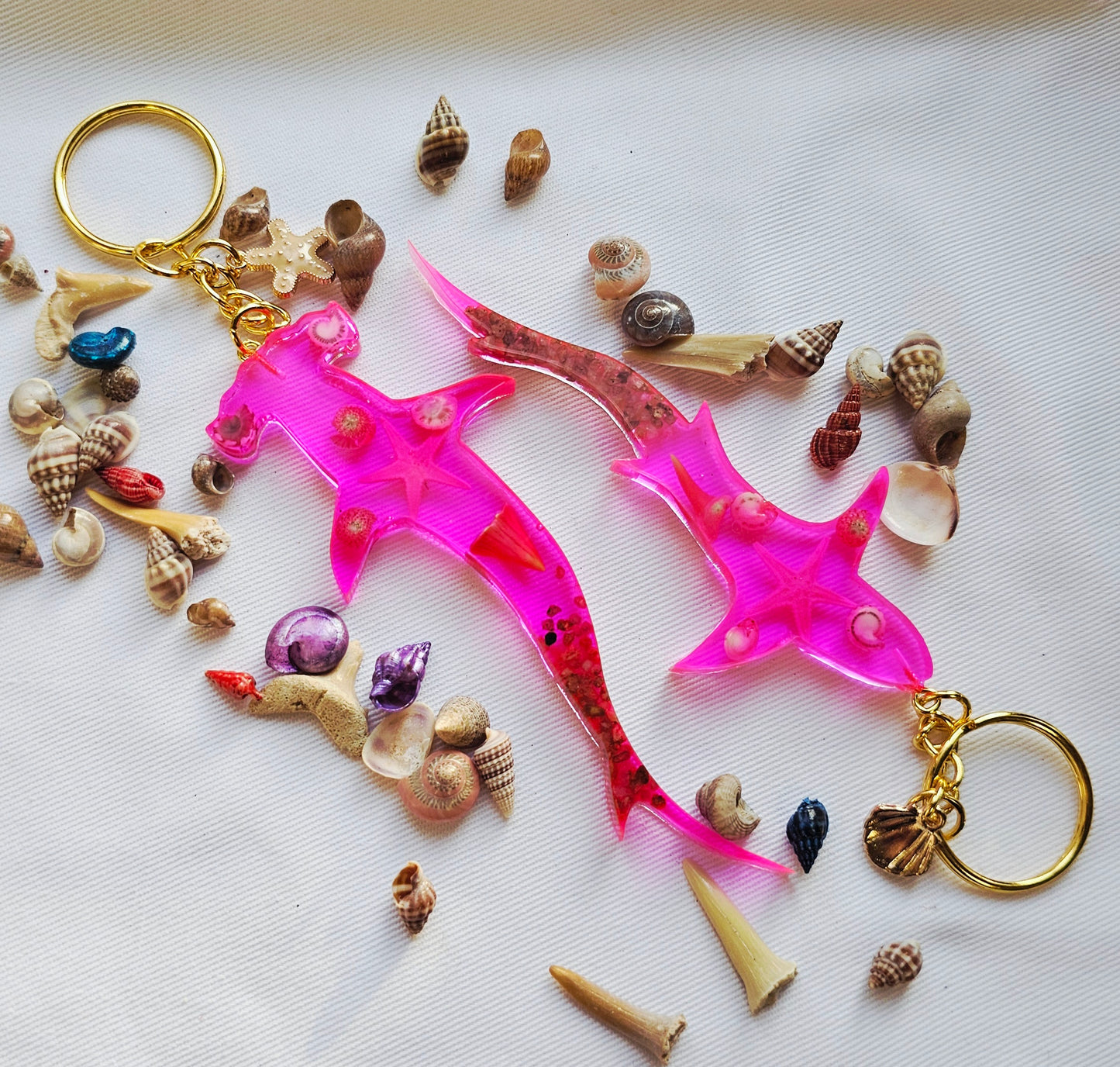 Resin Shark keychain/ with ocean theme beach gift