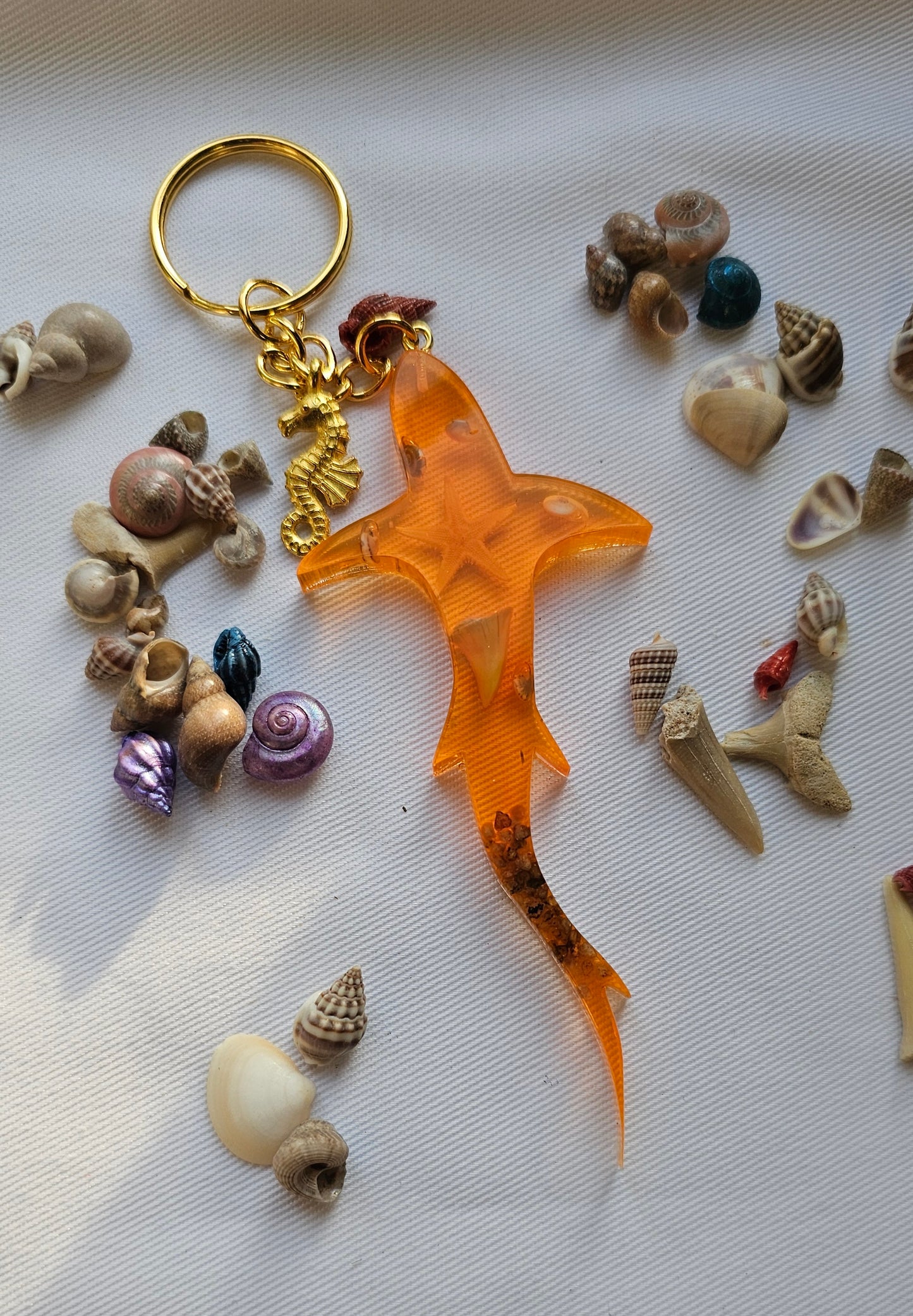 Resin Shark keychain/ with ocean theme beach gift