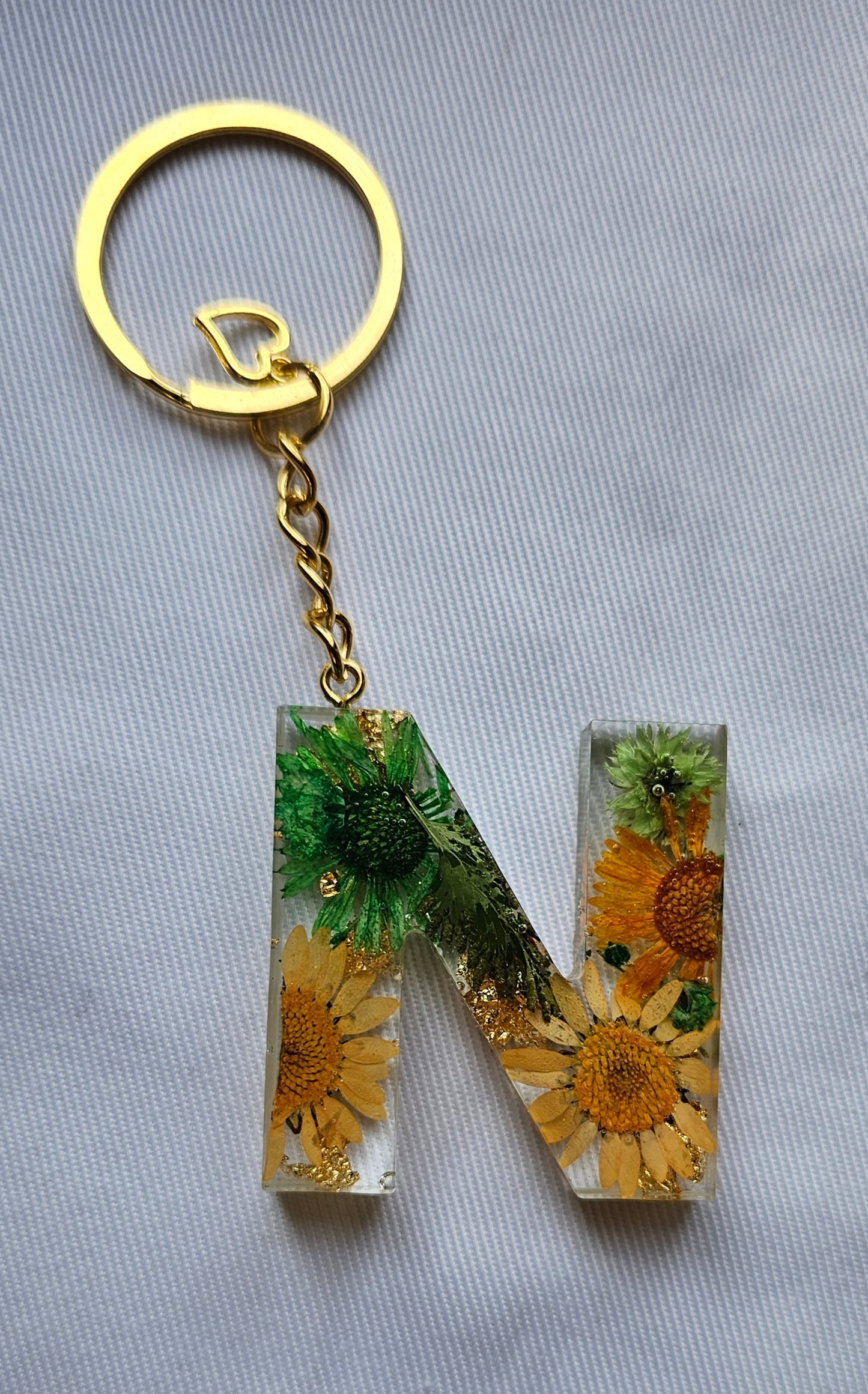 Floral Letter Keychains/ Flower keychains