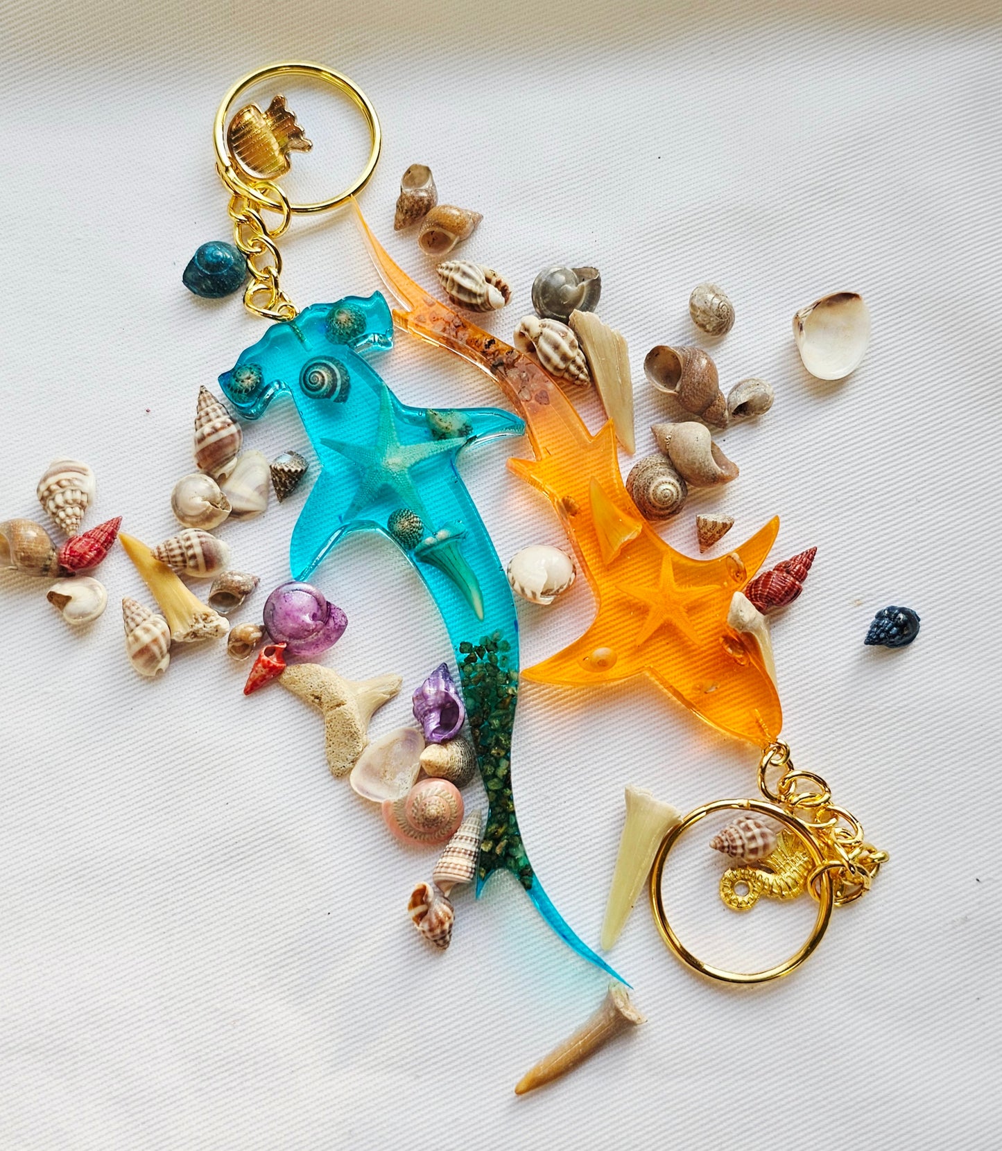 Resin Shark keychain/ with ocean theme beach gift