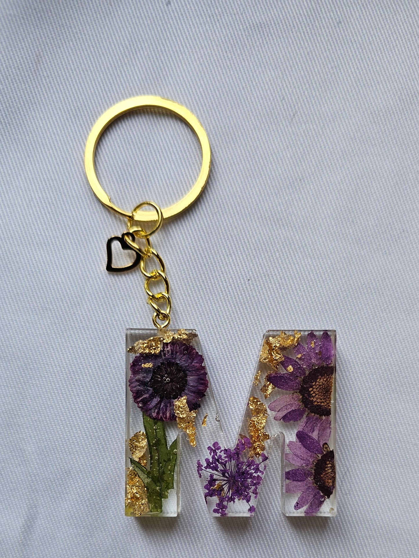 Floral Letter Keychains