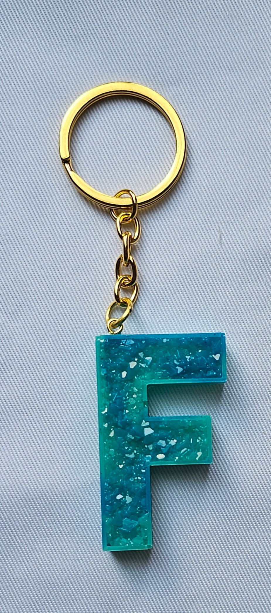 Druzy keychain Letter/ crystal letter keychain/ resin Keychain