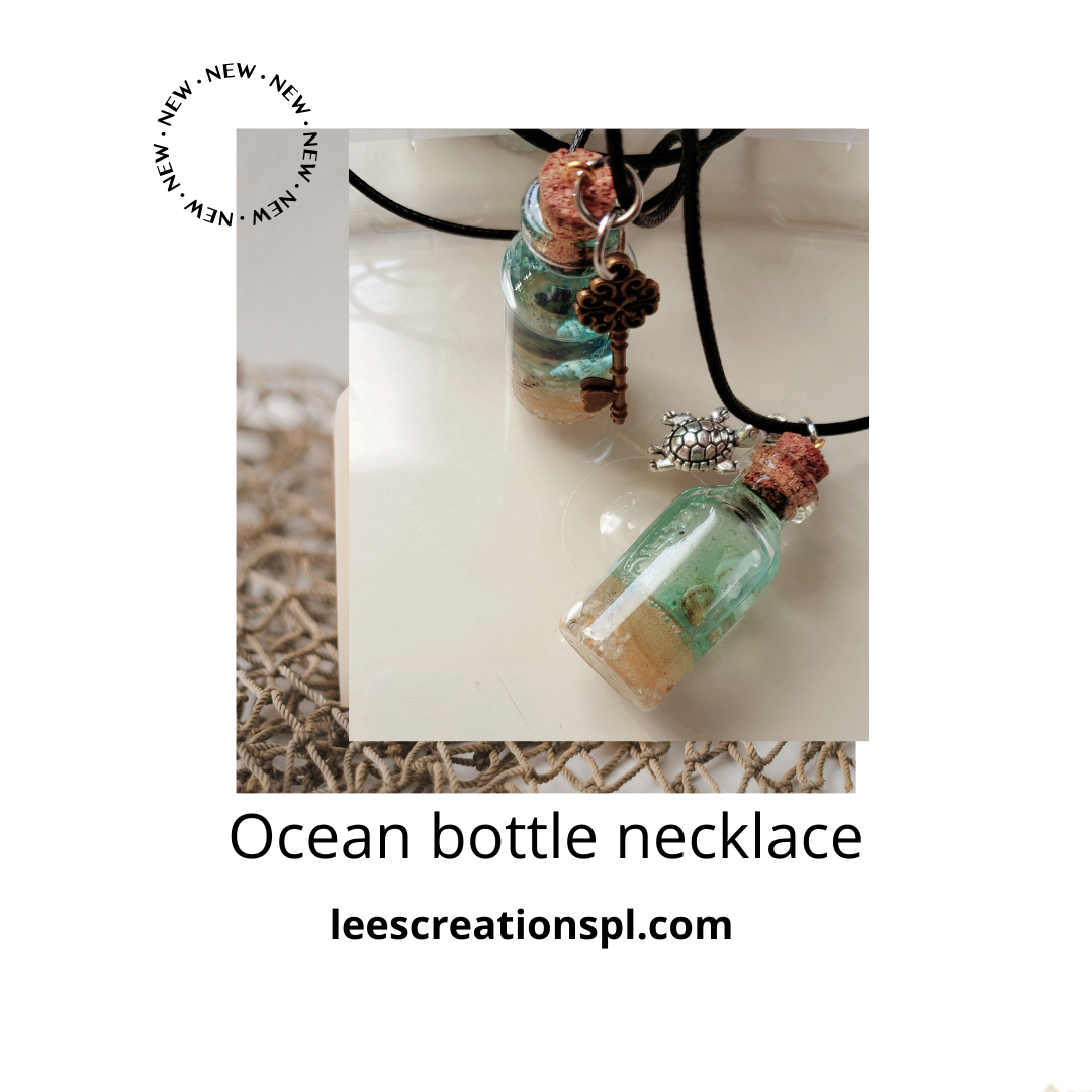 Ocean scenery bottle necklace