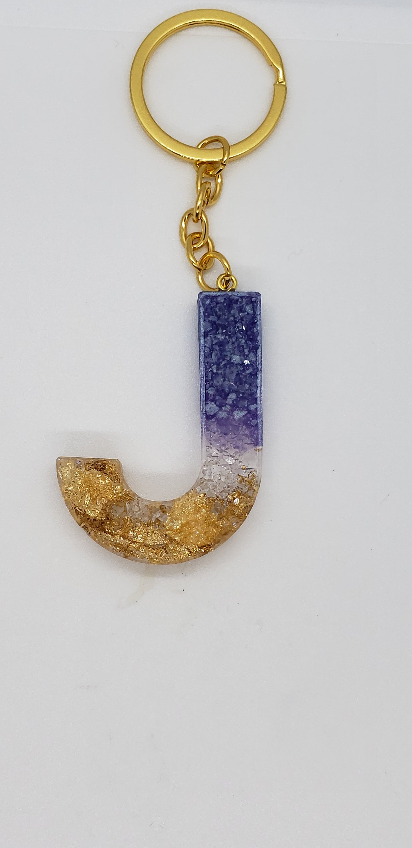 druzy letter keychain