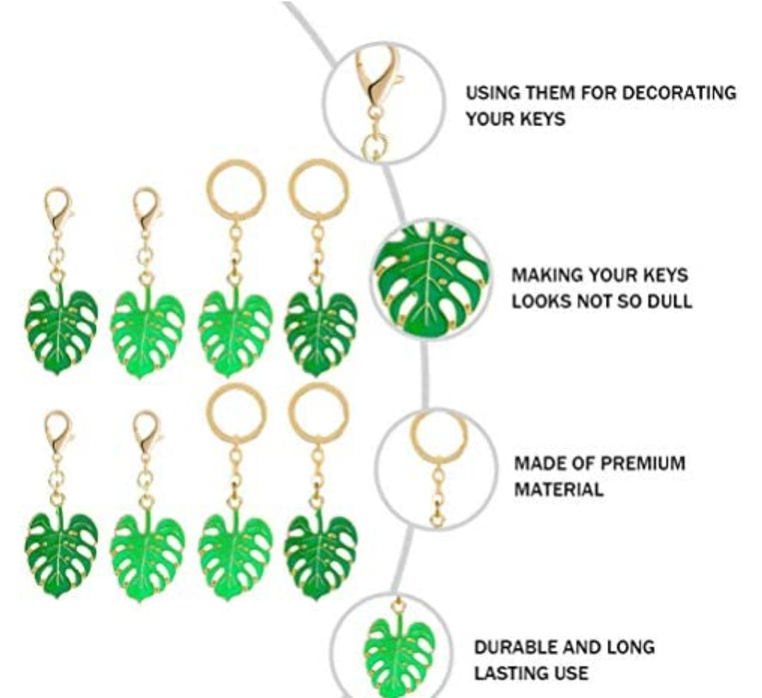 Monstera leaf keychains